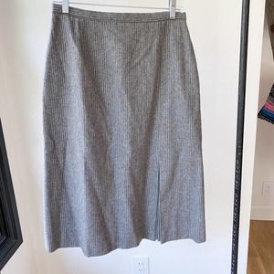 JH Collectibles Women's Vintage Grey/White Stripe Knee Length A-Line Skirt sz 14